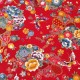 Coupon 3m Tissu Wasabi Cretonne Imprimé Or et Rouge