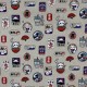 Coupon 3m Tissu Nippon Toile Imprime Multico