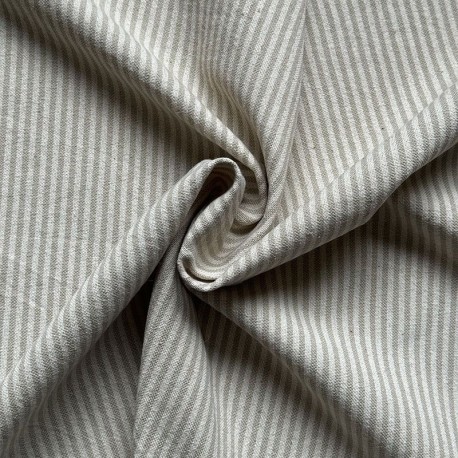 Coupon 3m Tissu Simone Rayures Fines Ficelle