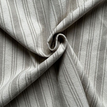 Coupon 3m Tissu Eugene Rayures Bayadères Ficelle