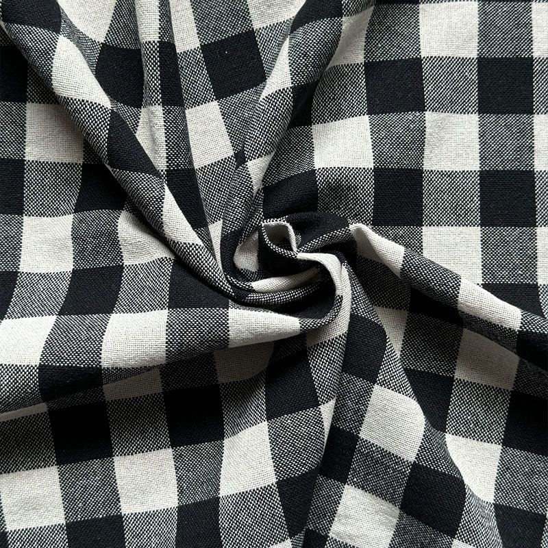 Coupon 3m Tissu Celestin Carreaux Noir