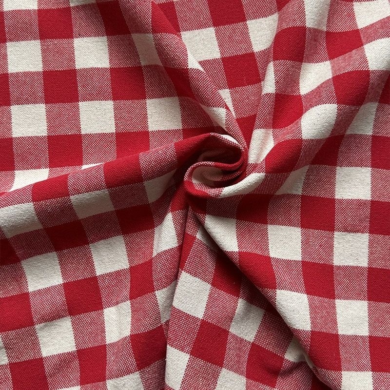 Coupon 3m Tissu Celestin Carreaux Rouge