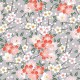 Coupon 3m Tissu Chichi Percale Imprimé Corail 
