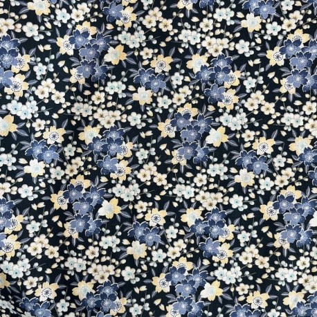 Coupon 3m Tissu Chichi Percale Imprimé Marine 