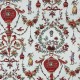 Coupon 3m Tissu Limosges Bachette Imprime Rouge - Grande largeur