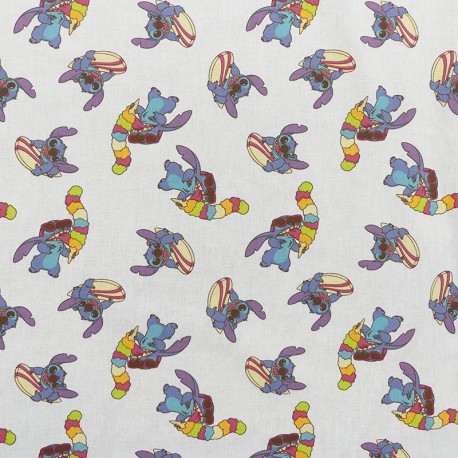 Coupon 3m Tissu Licence Lilo&stitch Ice Cream Imprimé Multico 