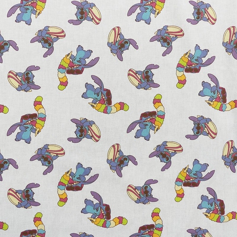 Coupon 3m Tissu Licence Lilo&stitch Ice Cream Imprimé Multico 