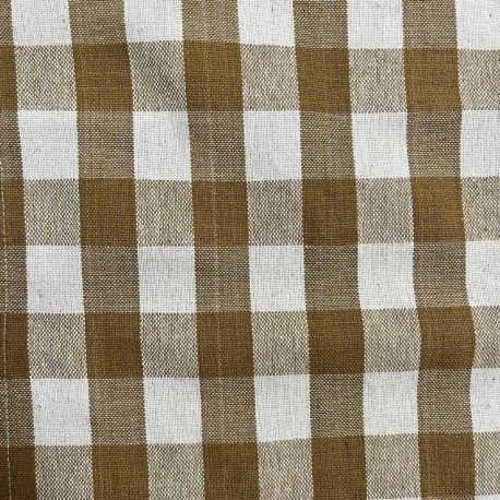 Coupon 3m Tissu Celestin Carreaux Peanut 