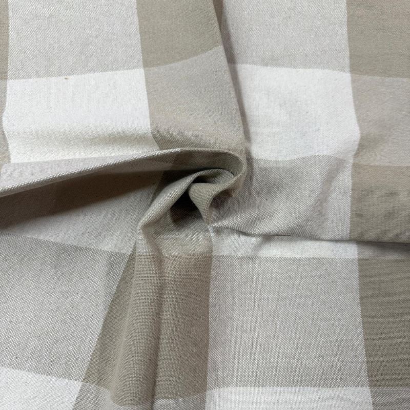 Coupon 3m Tissu Big Celestin Gros Carreaux Ficelle