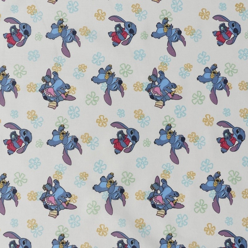 Coupon 3m Tissu Licence Lilo&stitch Vacances Imprimé Multico