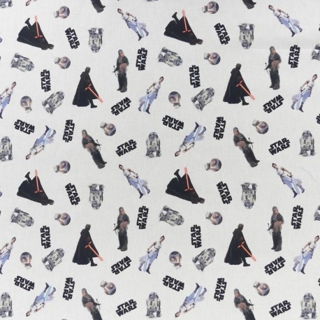 Coupon 3m Tissu Licence Star Wars Classic Fond Blanc