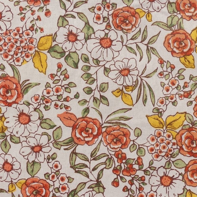 Coupon 3m Tissu Imprimé Margot Orange