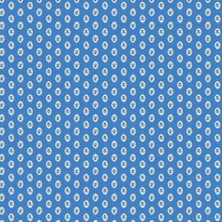 Coupon 3m Tissu Cretonne Gordes Mouche Bleu