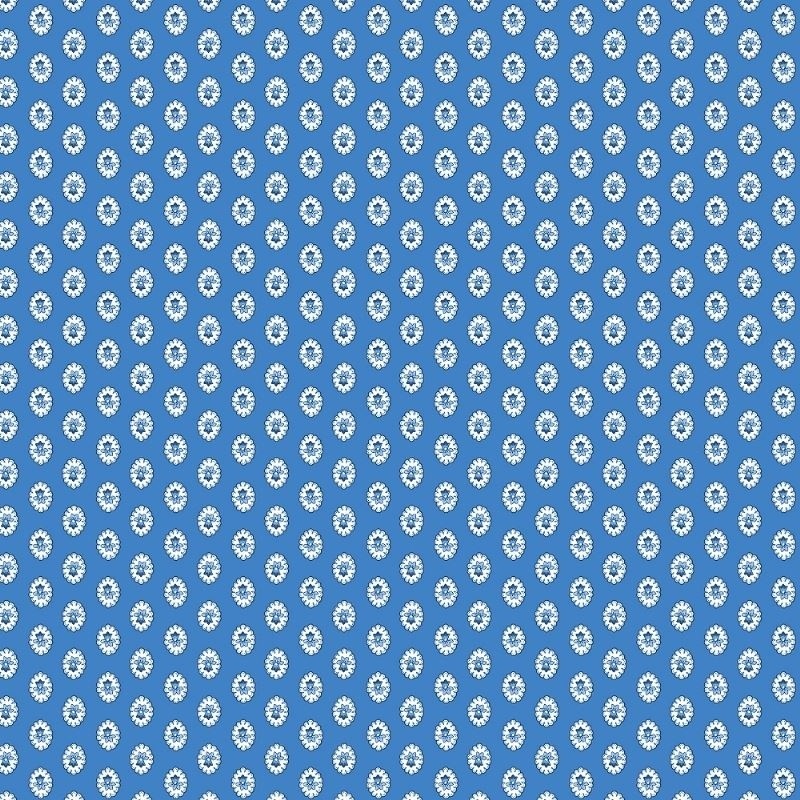 Coupon 3m Tissu Cretonne Gordes Mouche Bleu