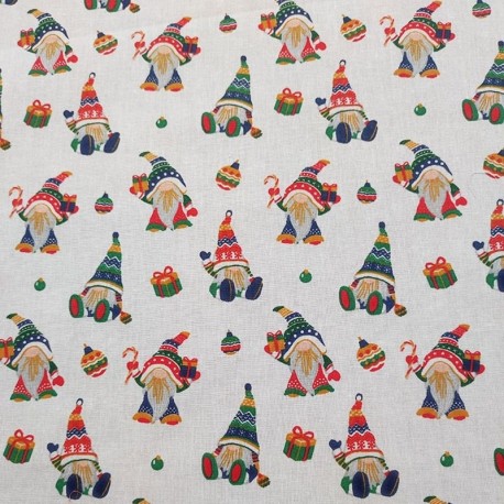 Coupon 3m Tissu Coton Imprimé Frodon Blanc