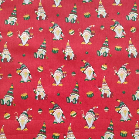 Coupon 3m Tissu Coton Imprimé Frodon Rouge