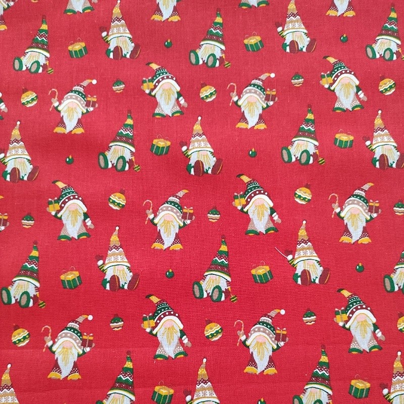 Coupon 3m Tissu Coton Imprimé Frodon Rouge