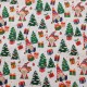 Coupon 3m Tissu Coton Imprimé Gnomes Blanc