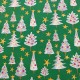Coupon 3m Tissu Coton Imprimé Solveig Vert 