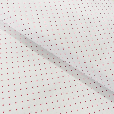 Coupon 3m Tissu Coton Imprimé Swiss Dot Red