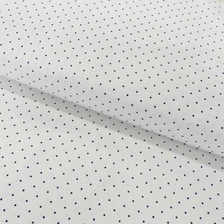 Coupon 3m Tissu Coton Imprimé Swiss Dot Blue