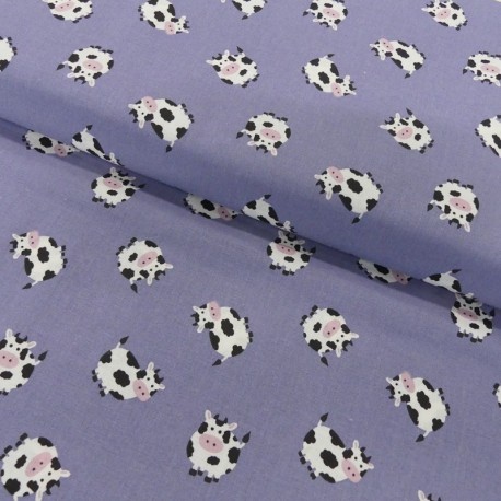 Coupon 3m Tissu Coton Imprimé Cows 