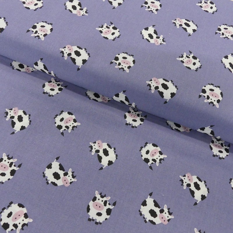 Coupon 3m Tissu Coton Imprimé Cows 
