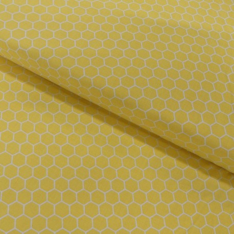 Coupon 3m Tissu Coton Imprimé Honey Comb