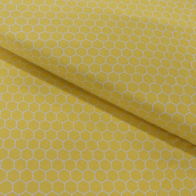 Coupon 3m Tissu Coton Imprimé Honey Comb