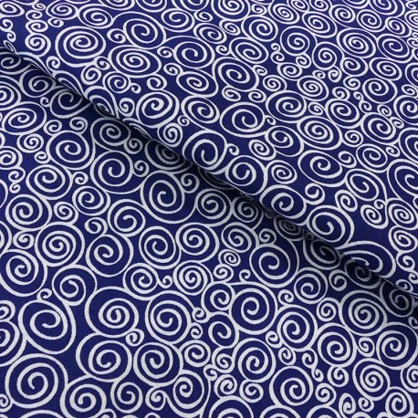 Coupon 3m Tissu Coton Imprimé Swirls