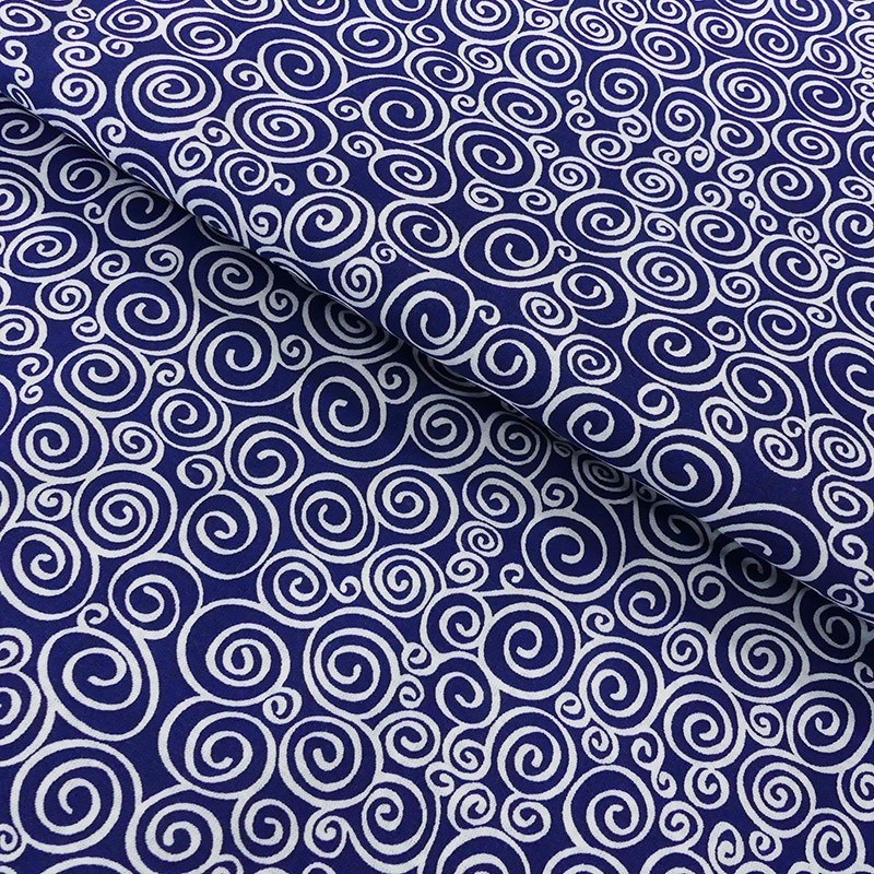 Coupon 3m Tissu Coton Imprimé Swirls
