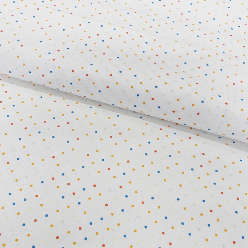 Coupon 3m Tissu Coton Imprimé Pin Dot 