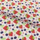 Coupon 3m Tissu Coton Imprimé Strawberries & Blue
