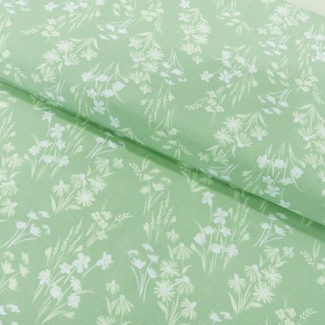 Coupon 3m Tissu Coton Imprimé Floral 