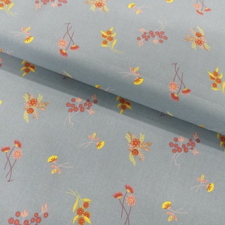 Coupon 3m Tissu Coton Imprimé Ditzy Floral 