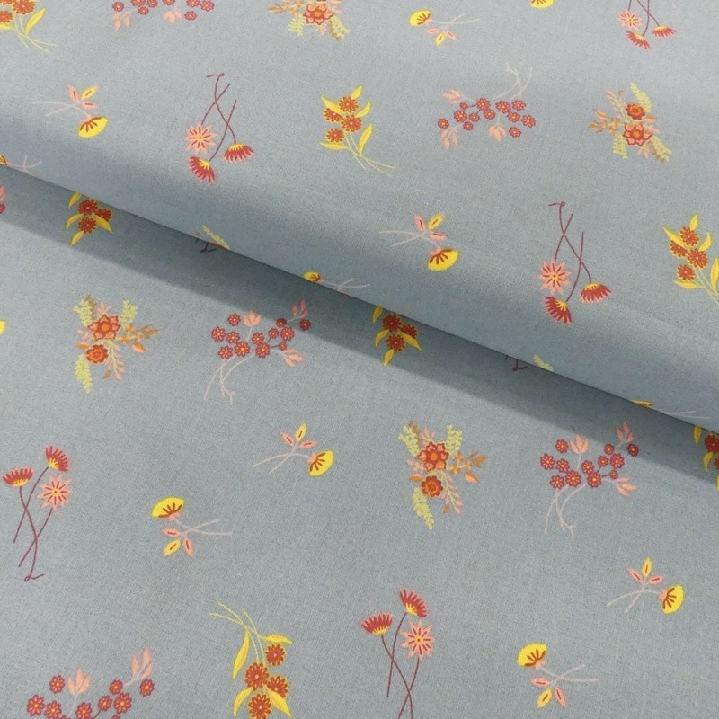 Coupon 3m Tissu Coton Imprimé Ditzy Floral 