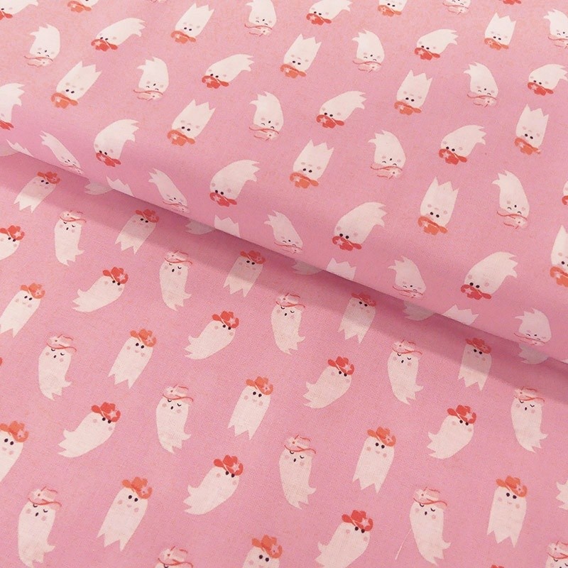 Coupon 3m Tissu Coton Imprimé Cowboy Ghosts