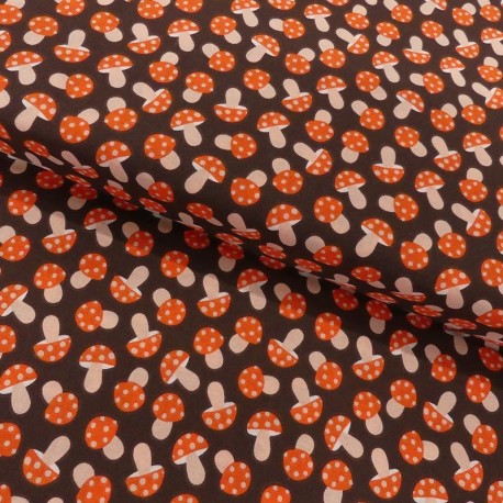 Coupon 3m Tissu Coton Imprimé Red Mushroom 