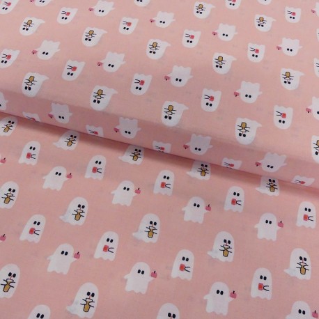 Coupon 3m Tissu Coton Imprimé Iced Coffe Ghosts 