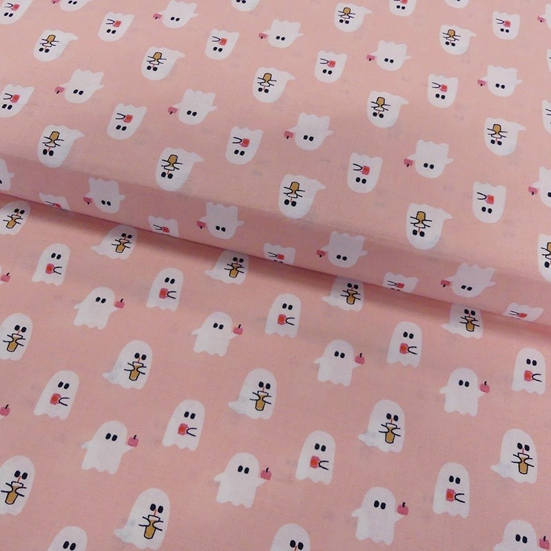 Coupon 3m Tissu Coton Imprimé Iced Coffe Ghosts 