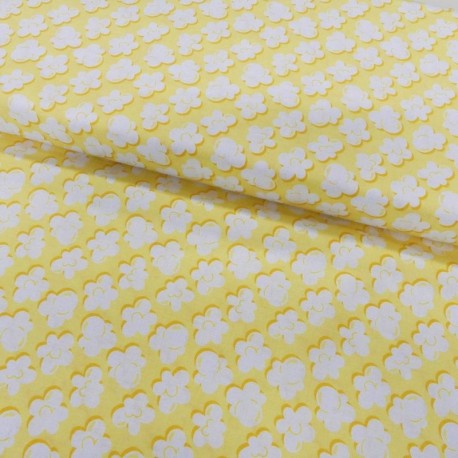 Coupon 3m Tissu Coton Imprimé Popcorn On Yellow 