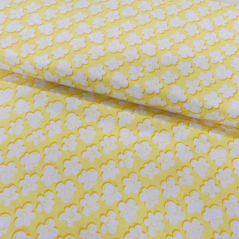 Coupon 3m Tissu Coton Imprimé Popcorn On Yellow 