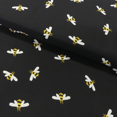 Coupon 3m Tissu Coton Imprimé Bees & Bloom Bee 