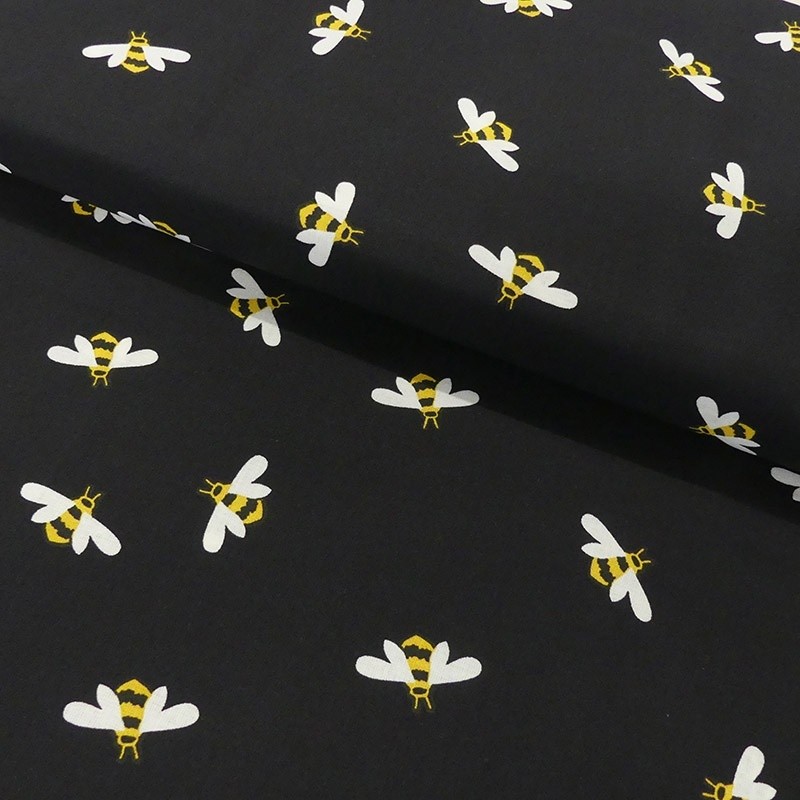 Coupon 3m Tissu Coton Imprimé Bees & Bloom Bee 