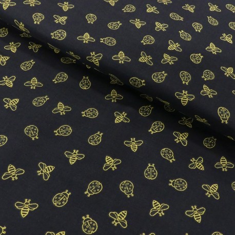 Coupon 3m Tissu Coton Imprimé Insects 
