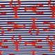Coupon 3m Tissu Toile Imprimée Lobster Navy