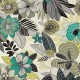 Coupon 3m Tissu Toile Imprimée Hanoi Vert 