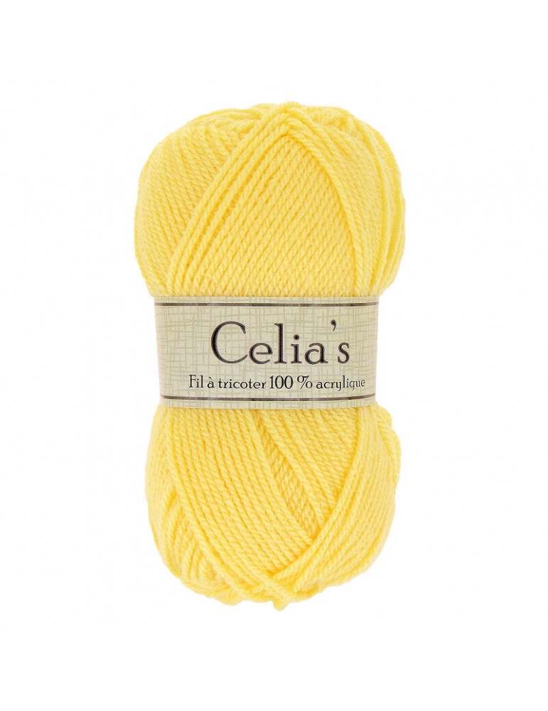 Lot de 10 pelotes de fil à tricoter Celia's jaune