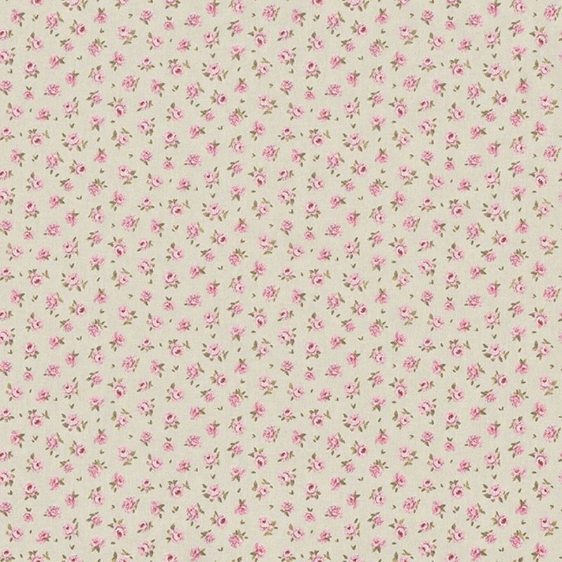 Coupon 3m Tissu Demi Panama Enduit Fleurs 