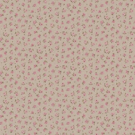 Coupon 3m Tissu Enduit Fleurs 